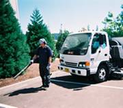 Sweeper on the parking lot